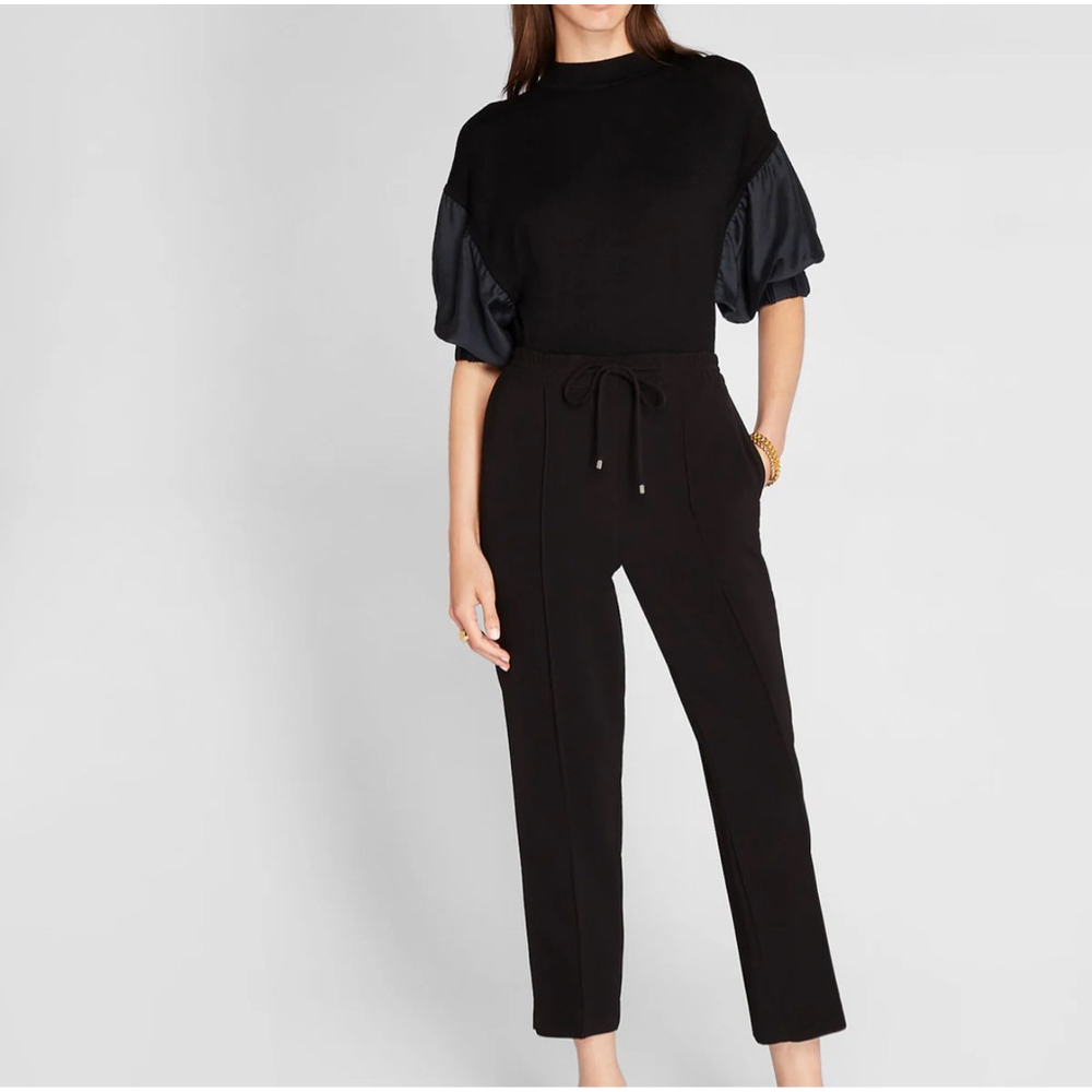 Club Monaco Black Ankle Cropped Drawstring Pants Size 0